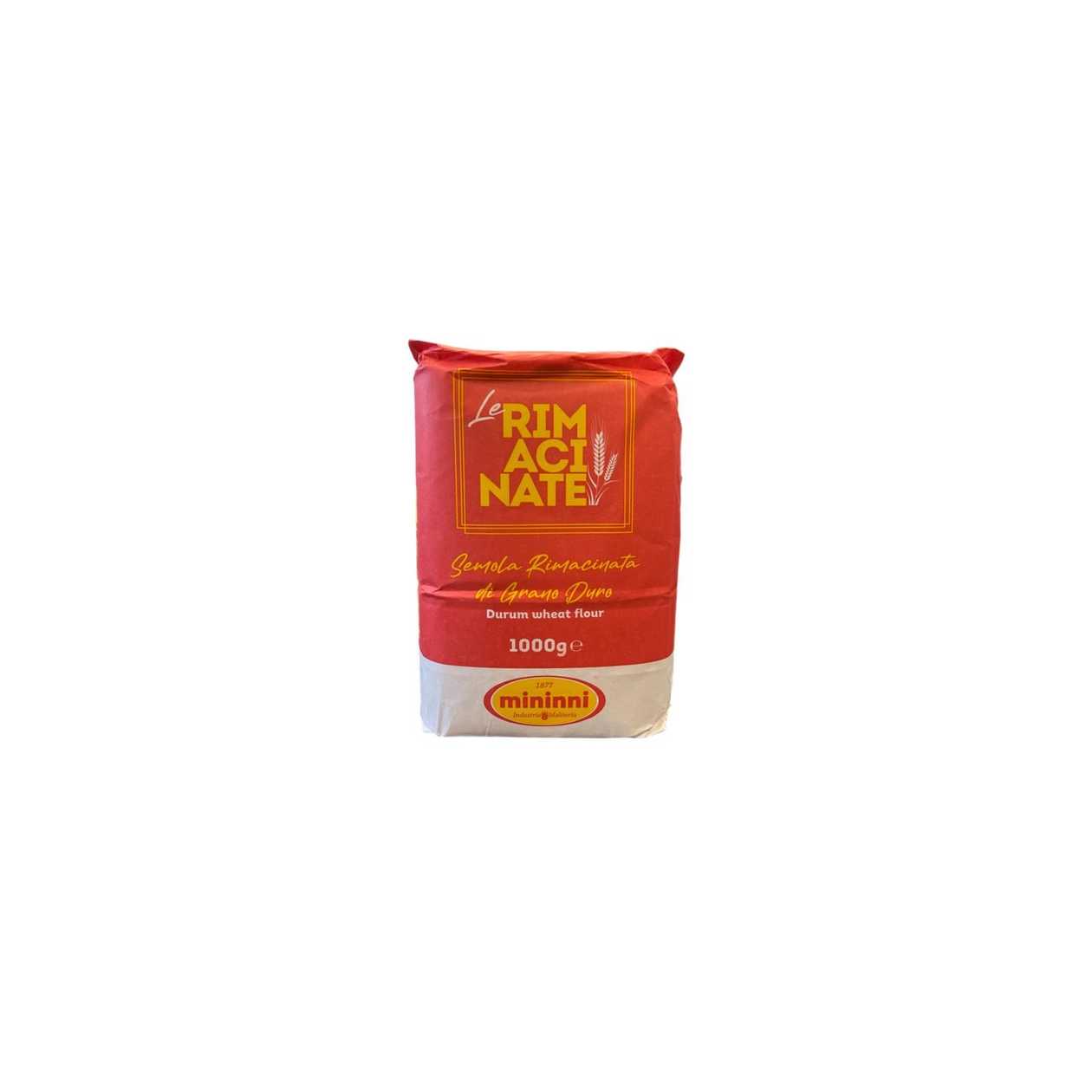 Mininni Durum Wheat Semolina. Net weight: 1000g.