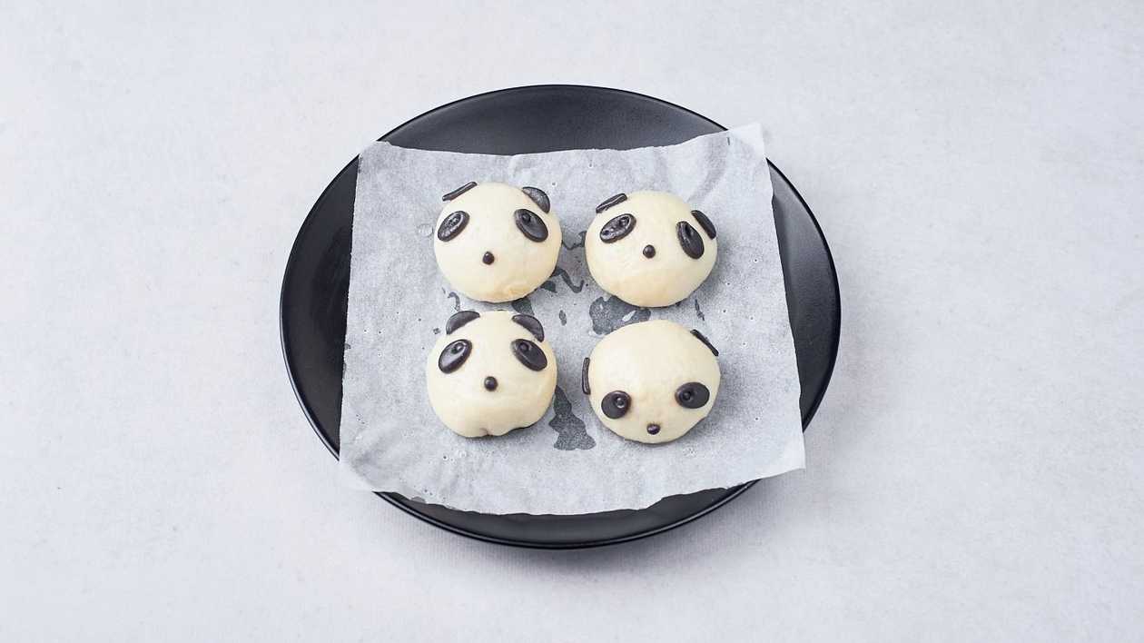 22. Pampuchy z Pastą z Fasoli - Panda (na słodko)熊猫豆沙包