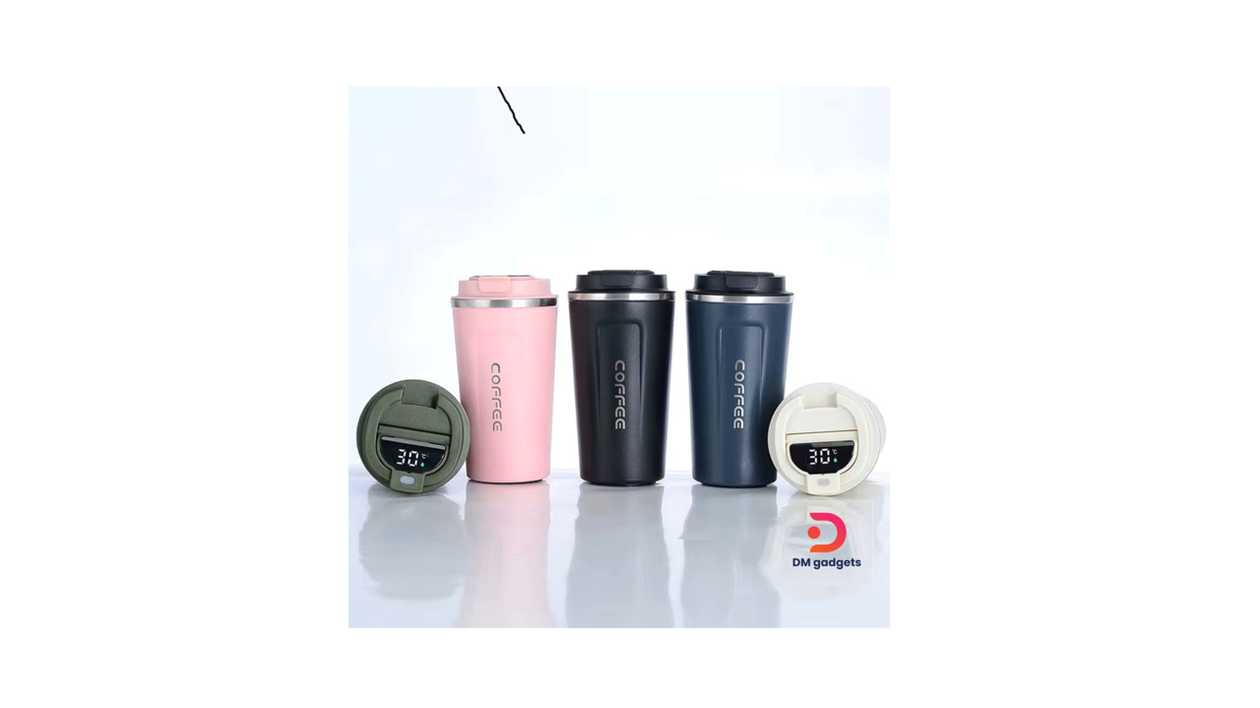 #606K#BYS-HOUSE®LED 510ml Coffee Mug Temperature Display Digital Vacuum Stainless Steel-Blue