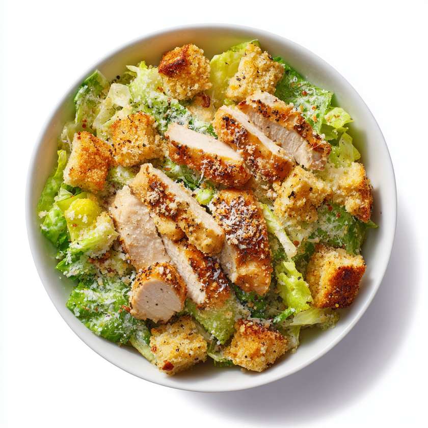 Caesar salad with chicken breast