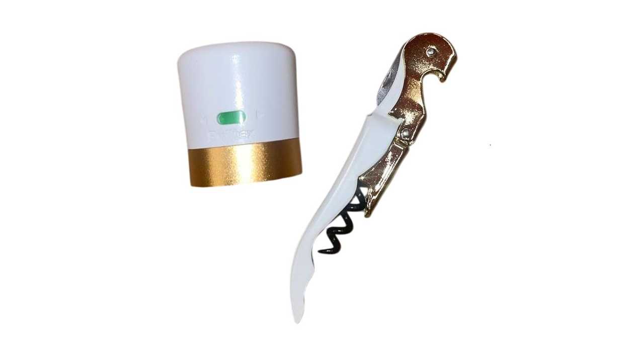 Pulltex Sparkling Wine Stopper and Corkscrew Set, Spain