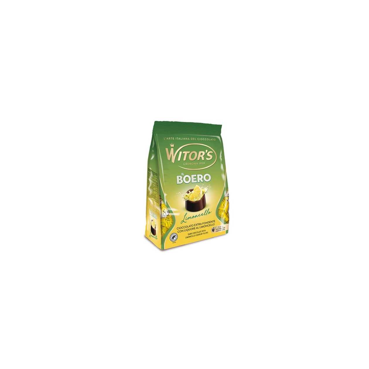 WITOR'S IL BOERO Extra Dark Chocolate with Limoncello Liqueur Pralines