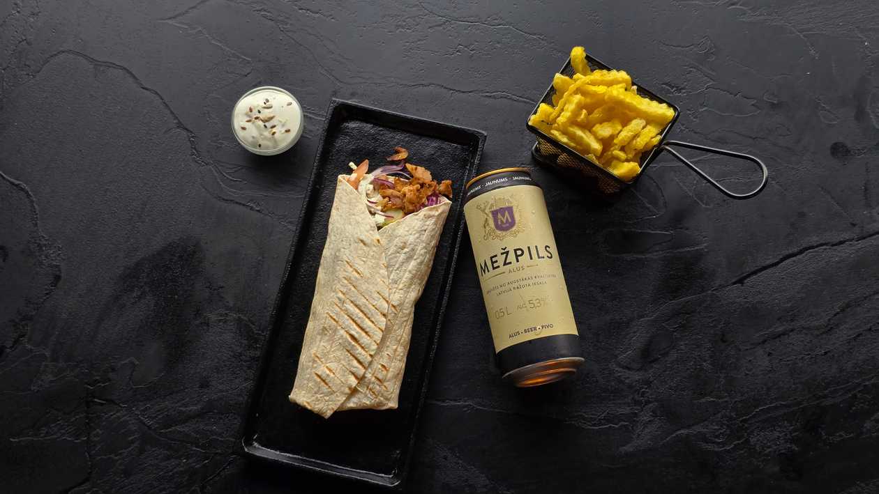 Kebab and beer combo