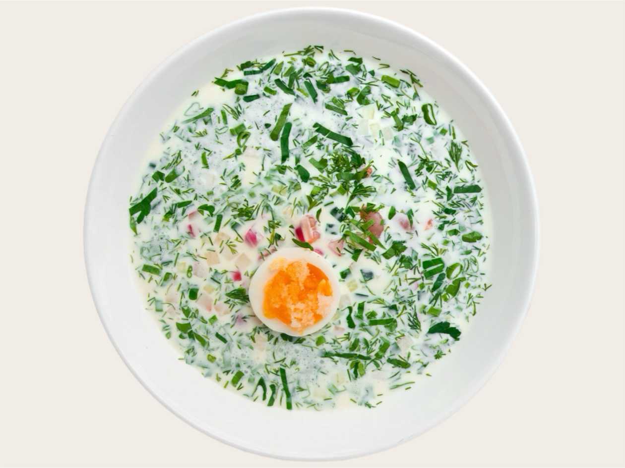 Окрошка з креветкою