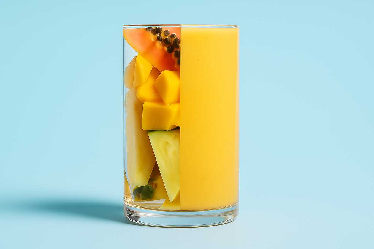 Pineapple, papaya, mango