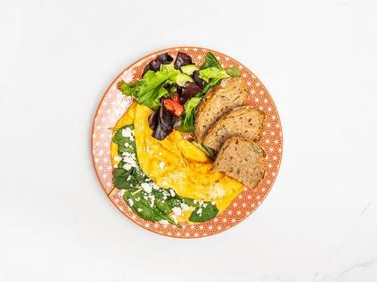 Omelette with feta and spinach