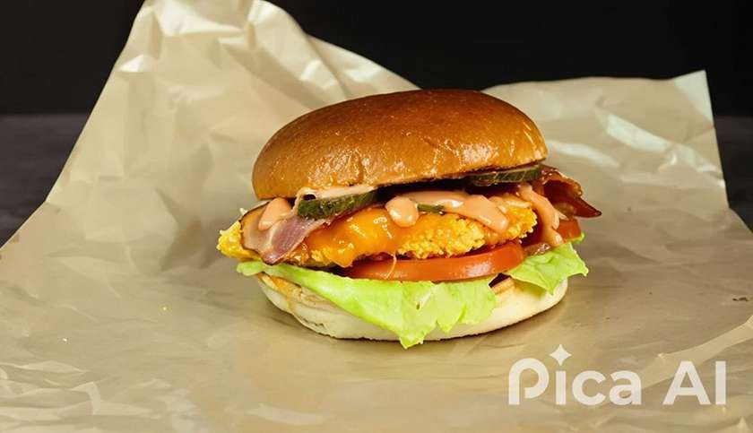 BBQ fried chicken burger