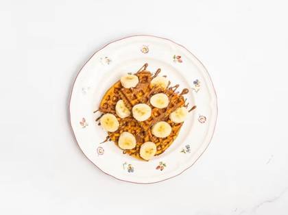Waffles with Banana and Chocolate
