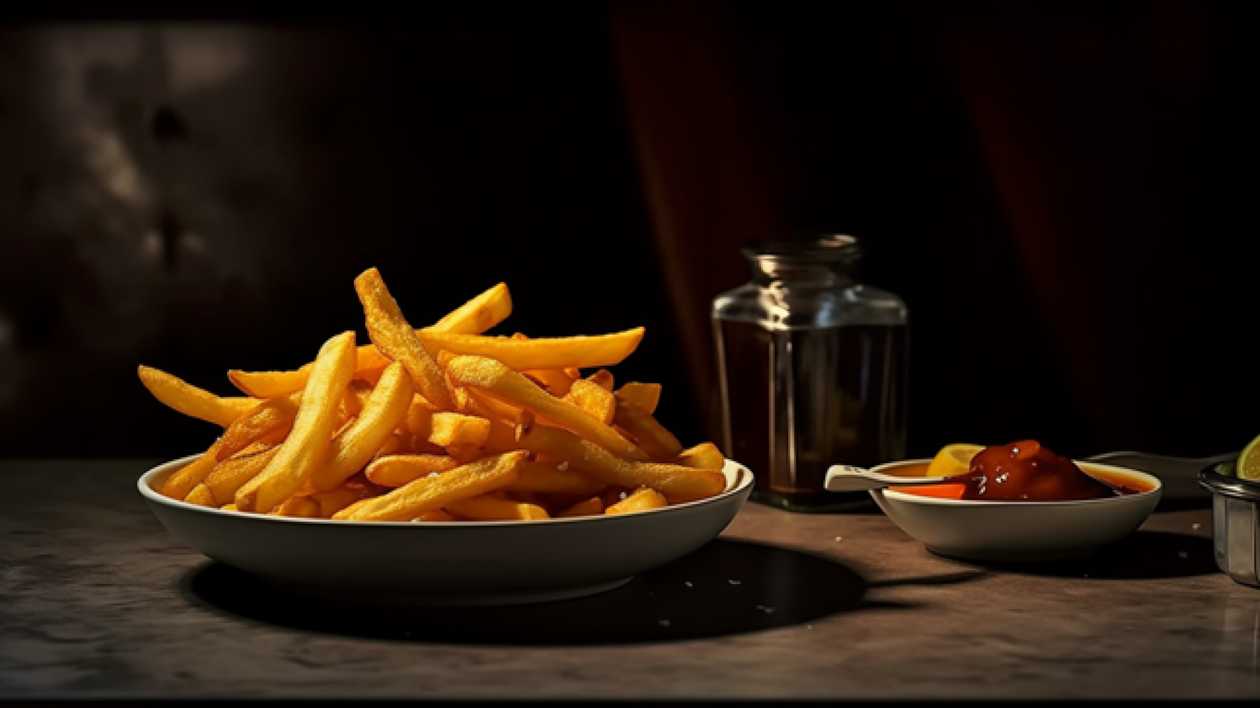 French fries with cheddar sauce