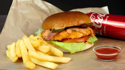 Fried chicken burger menu