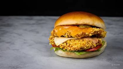DOUBLE fried chicken burger menu