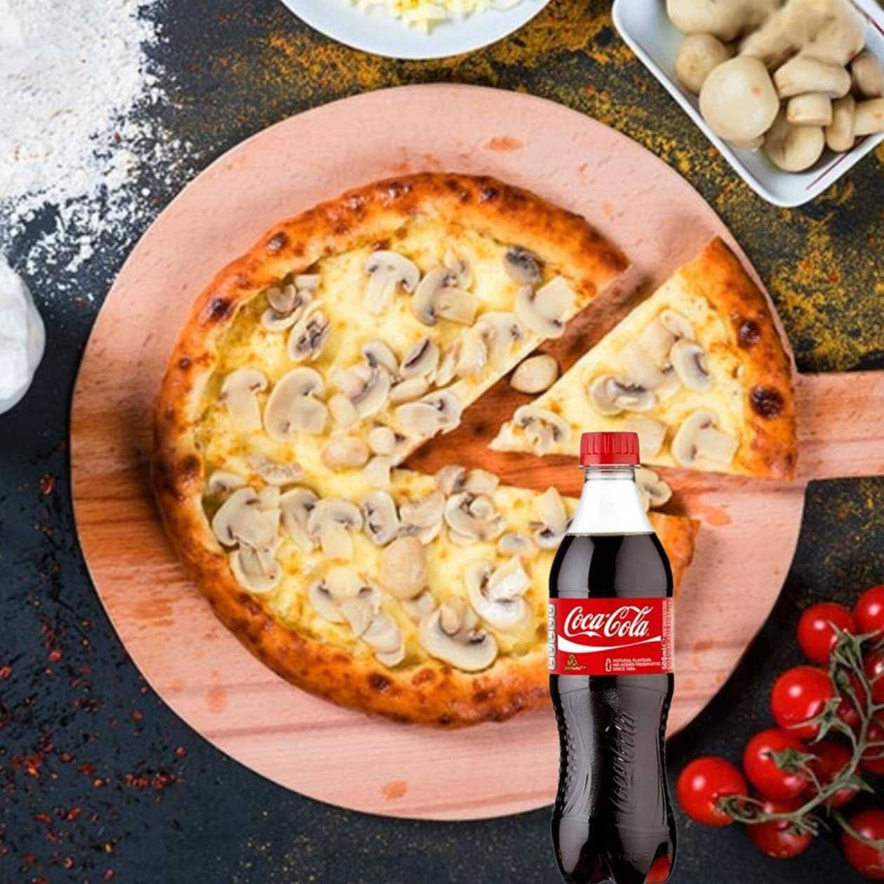 PENDİRLİ GÖBELEKLİ🍕 PİZZA 🍕(25sm)+COLA 300 ml
