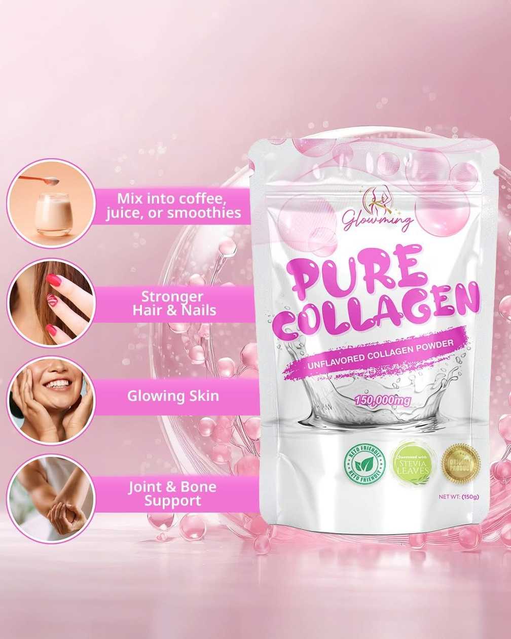 Glowming Health & Beauty Drink Pure Collagen 150g