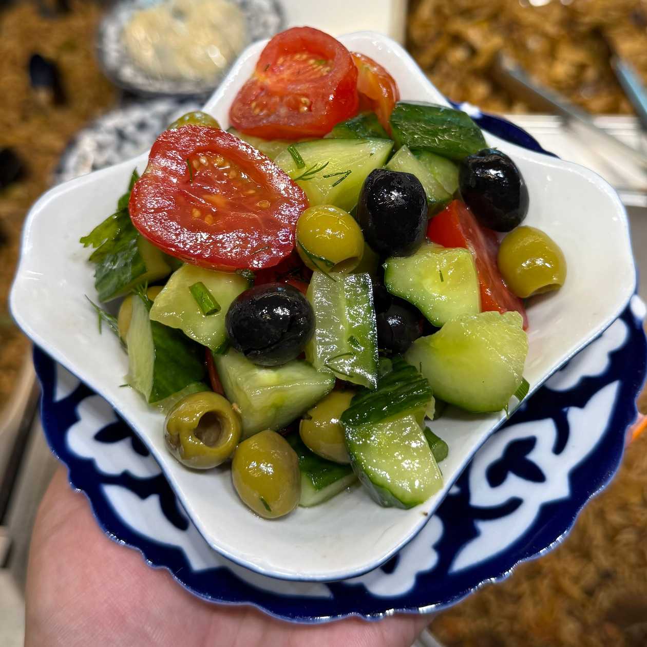 Vegetable salad with olives