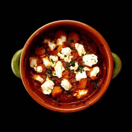 SAGANAKI CU CREVETI
