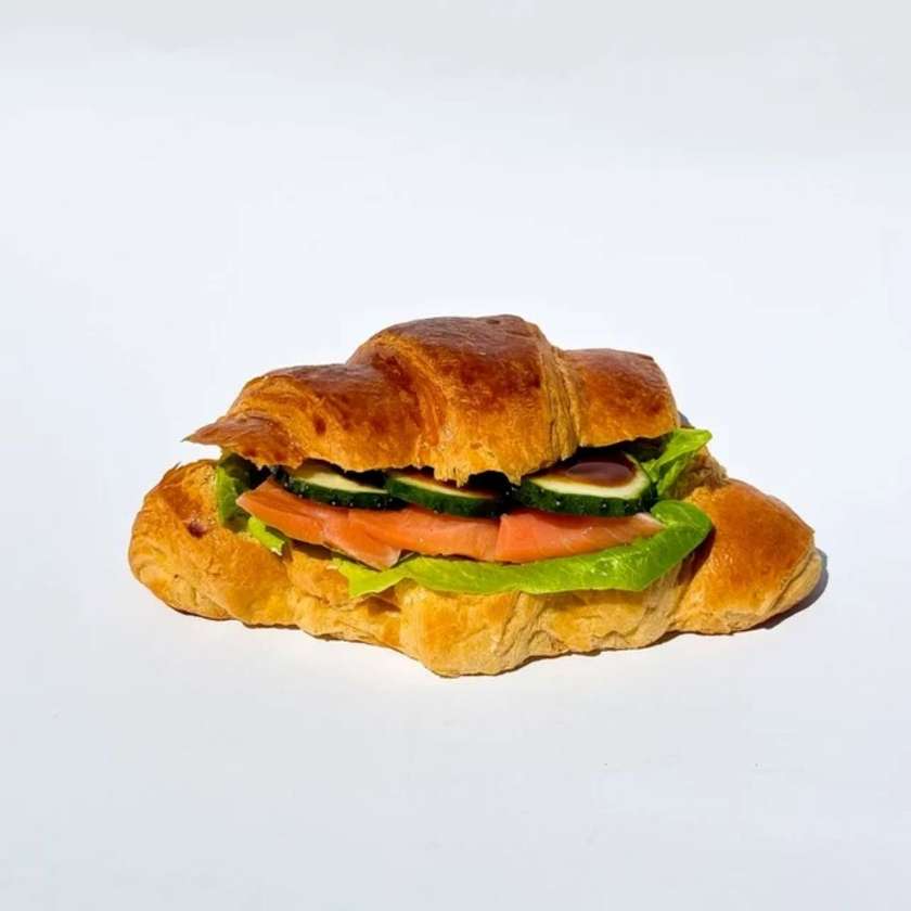 Croissant with salmon