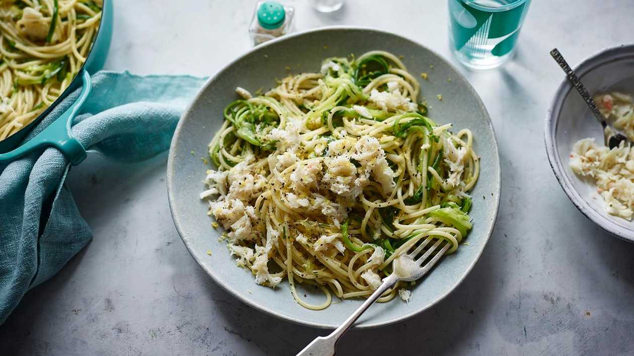 Tagliatelle cu Carne de Raci si Dovlecei