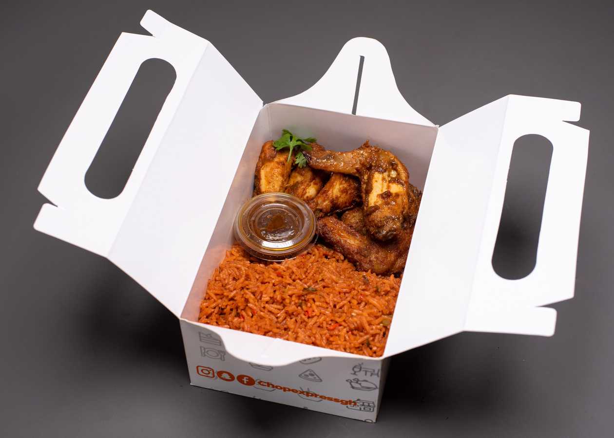 Jollof Rice with Chicken wings