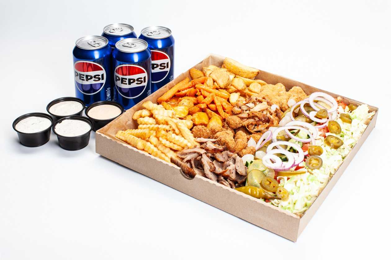 Family set + pepsi + sauces