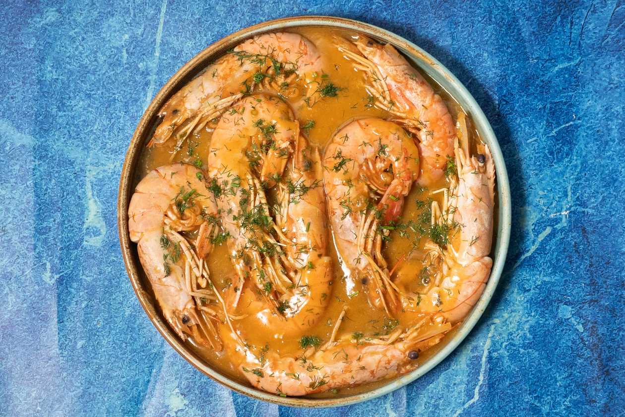 1. King Prawns in Azul Special Sauce