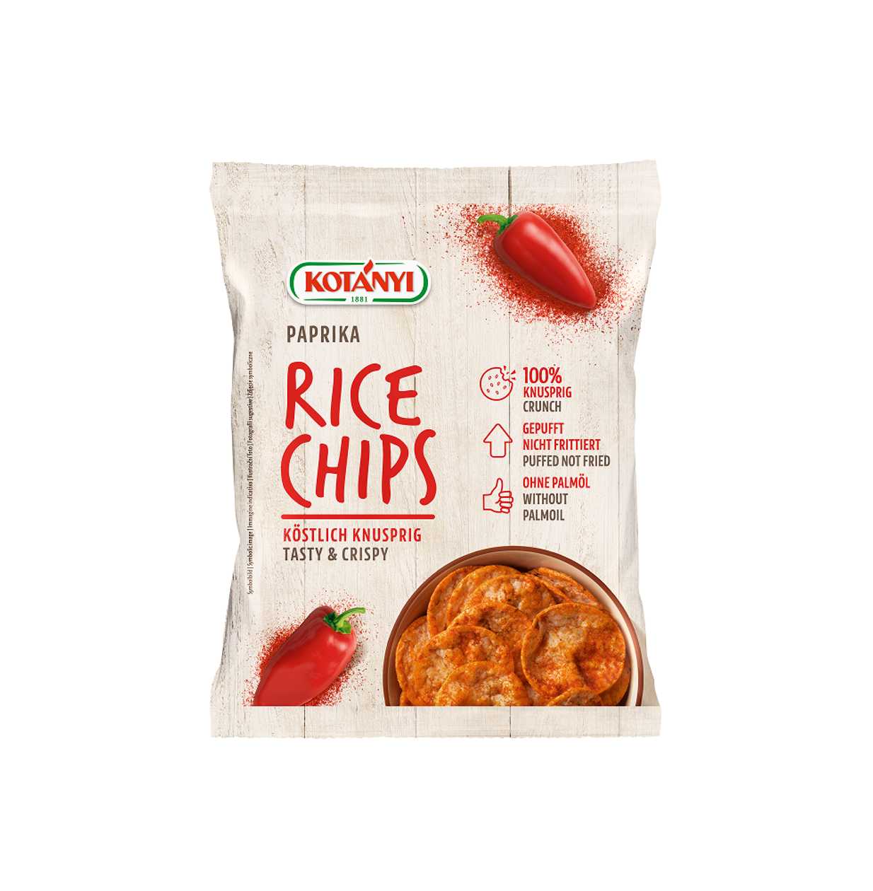 Kotanyi, Paprika Rice Chips, 60 g (expires soon)
