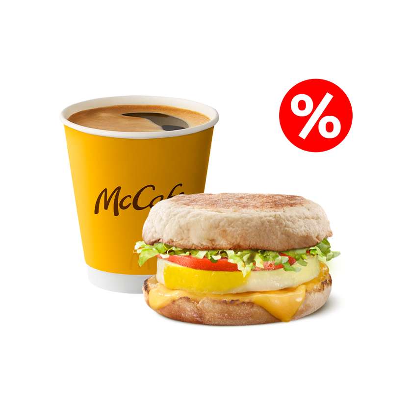 Fresh Egg Muffin and Coffee
