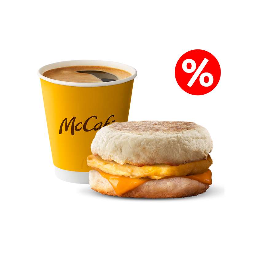 Omelette Muffin and Coffee