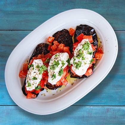 Eggplant with Tomatoes and Tyrosalata