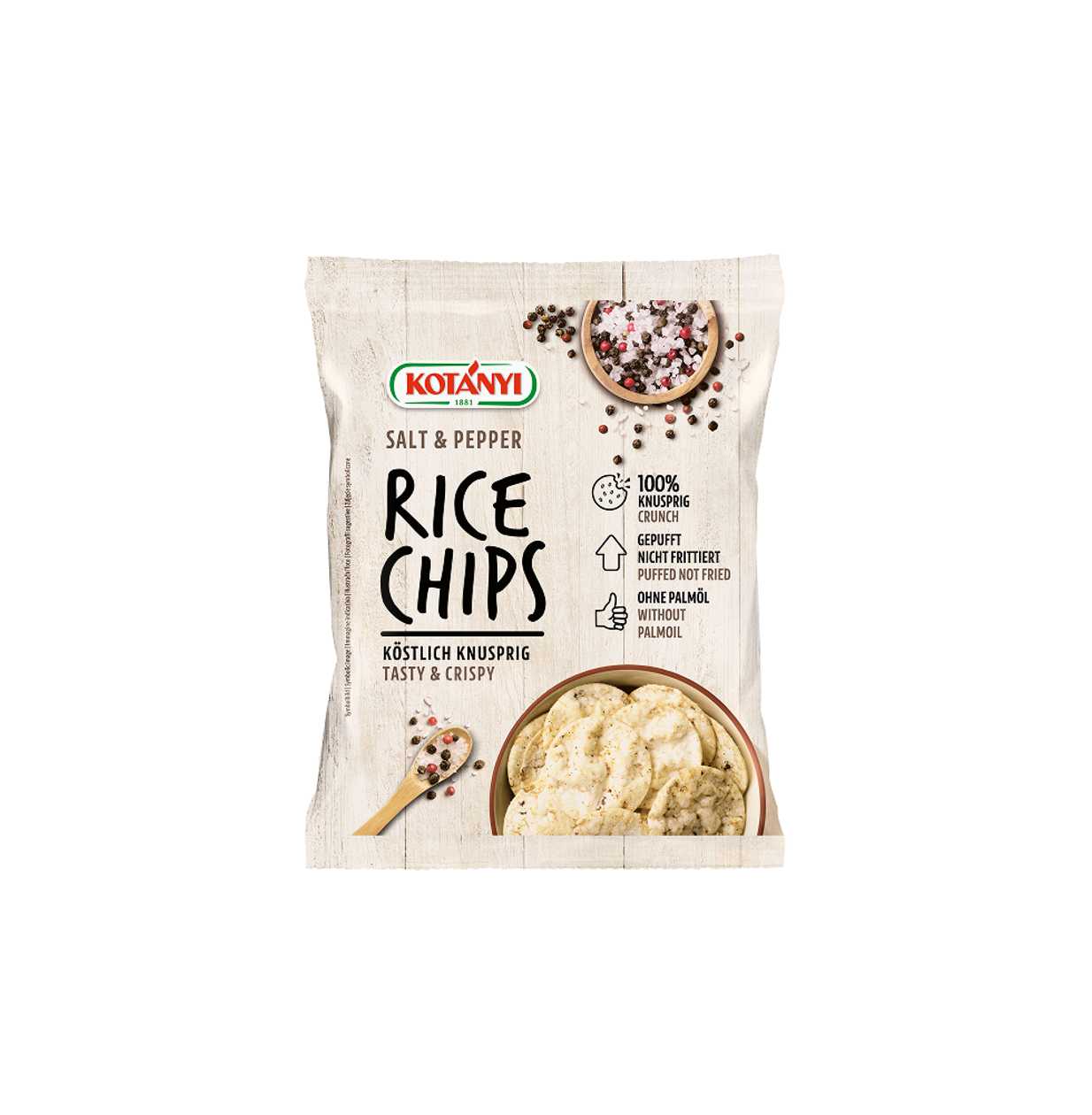 Kotanyi, Salt and Pepper Rice Chips, 60 g (expires soon)