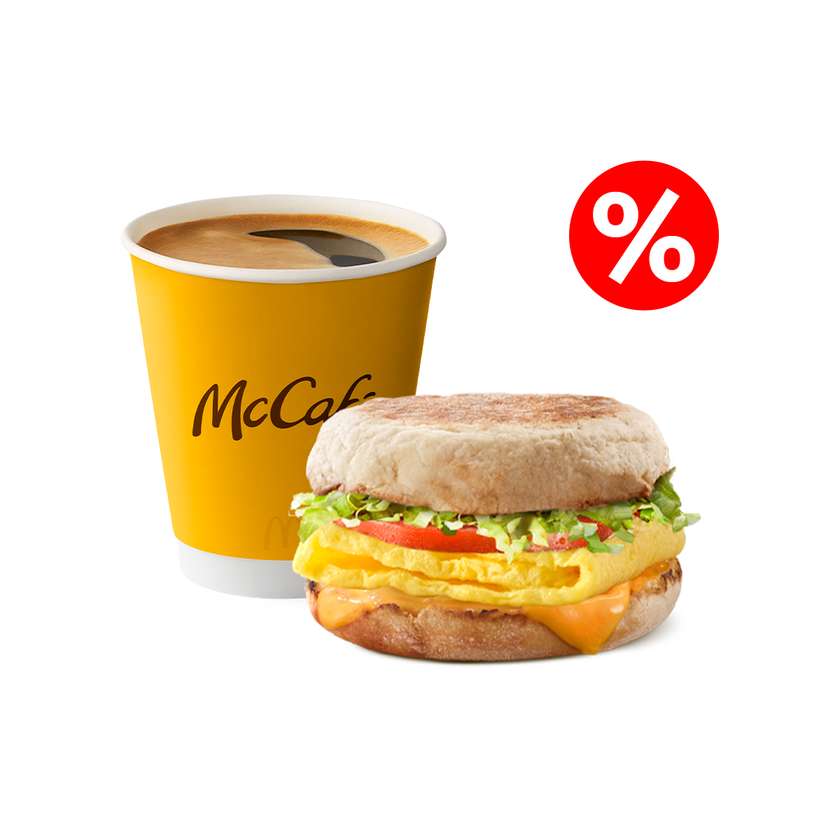 Fresh Omlette Muffin and Coffee