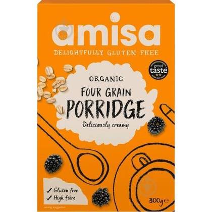 Каша 4 злаки Органік без глютену AMISA 300 г