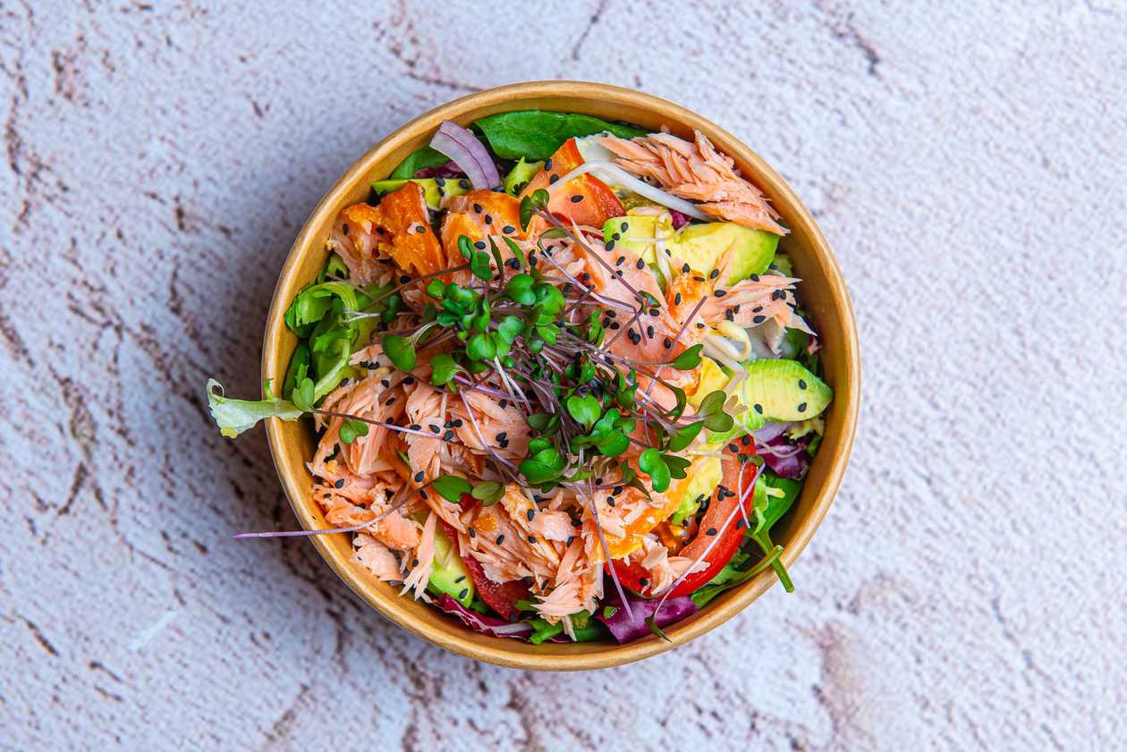 Salad with smoked fish