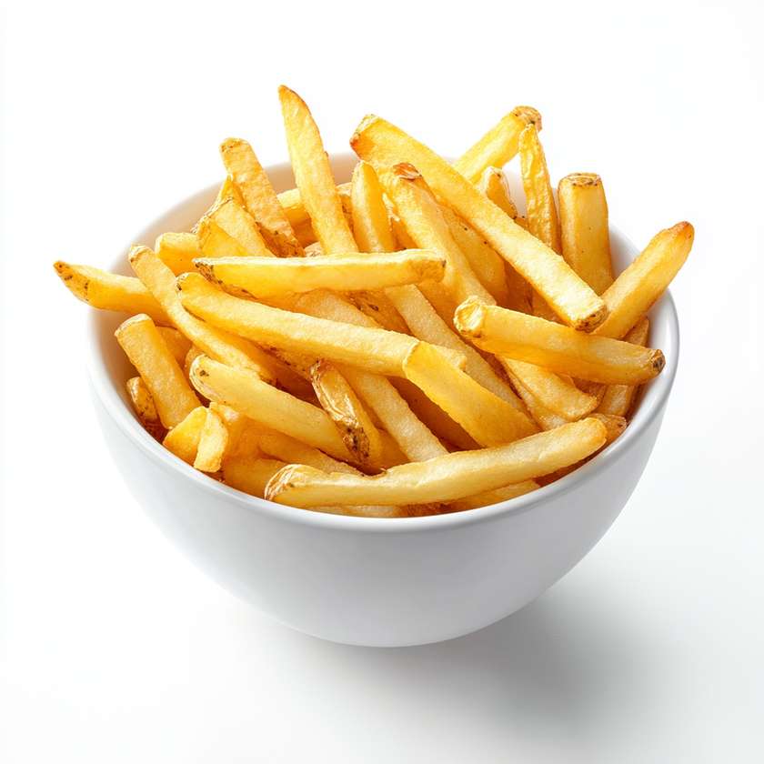A larger portion of French fries
