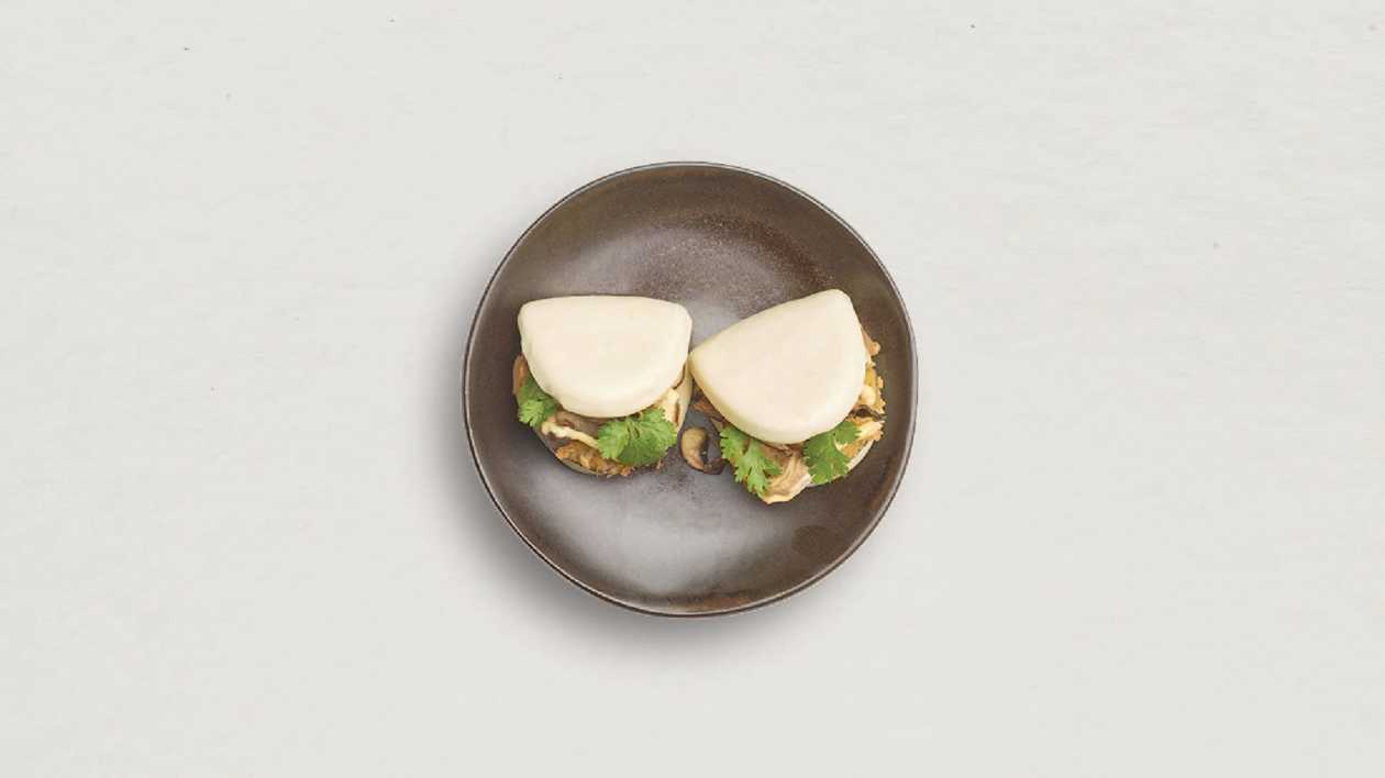 116. Mixed Mushroom Panko Aubergine Bao Bun