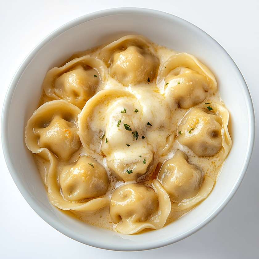 Big portion of dumplings with cheese