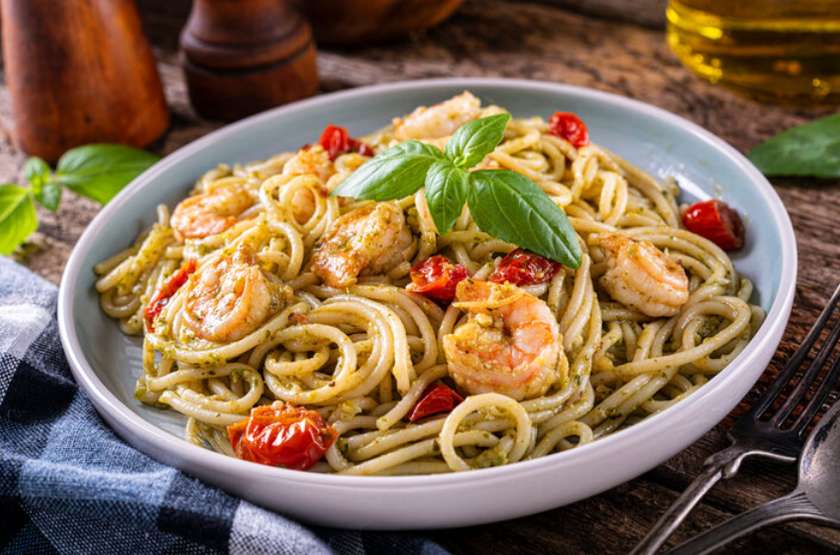 Linguini com Camarão