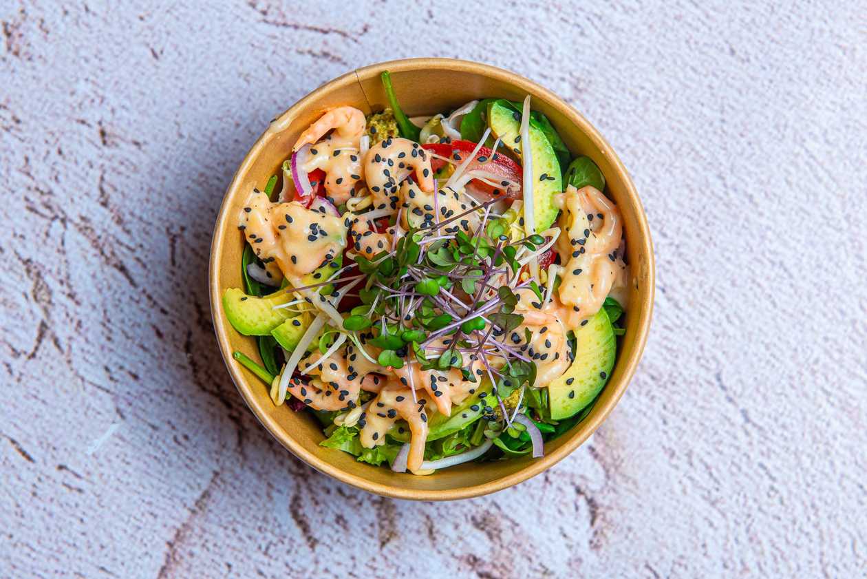 Salad with shrimps