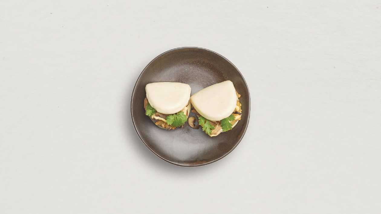 1+1 116. Mixed Mushroom Panko Aubergine Bao Bun