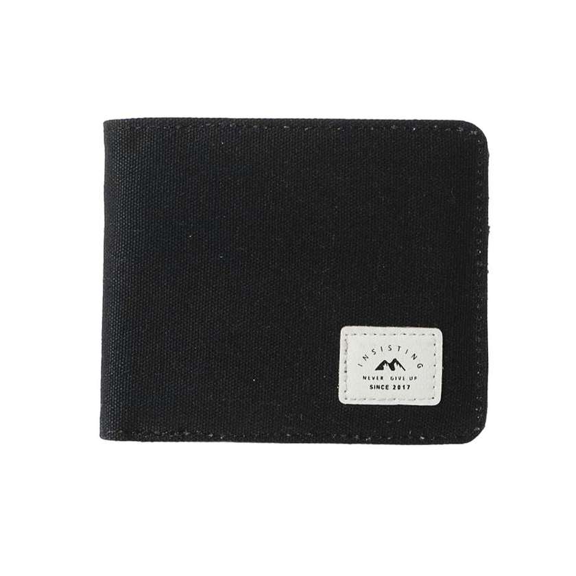 Mens Cool Wallet with Woven Label(Black)