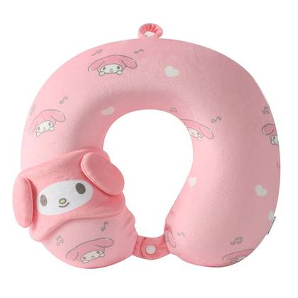Sanrio characters Memory Foam Neck Pillow with Sleep Mask(My Melody)