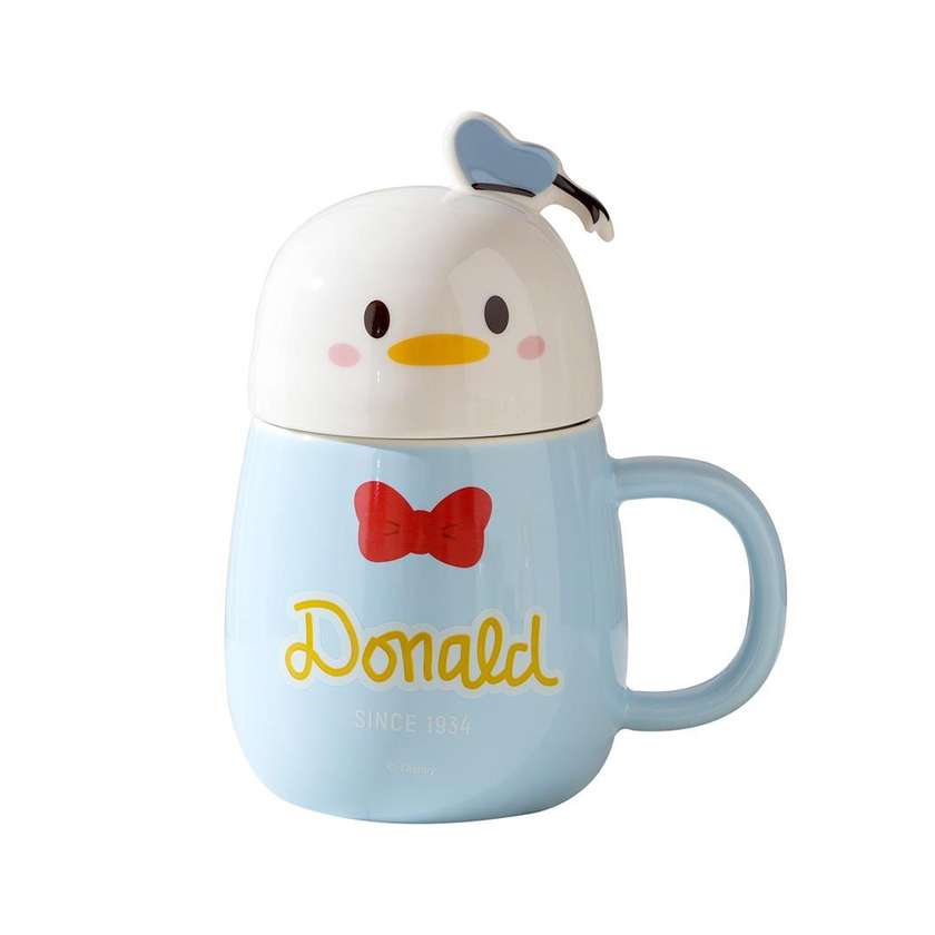 Disney Mickey Mouse Collection Ceramic Cup with 3D Lid (370mL)(Donald)