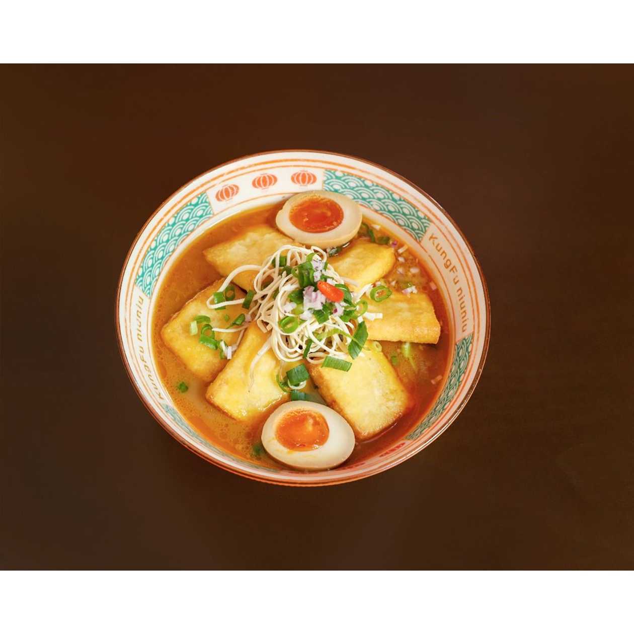 Golden Tofu Noodles with Soy Sauce