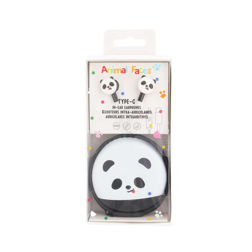 Animal Faces Collection Type-C in-Ear Earphones  Model: BTH-D01(Panda)
