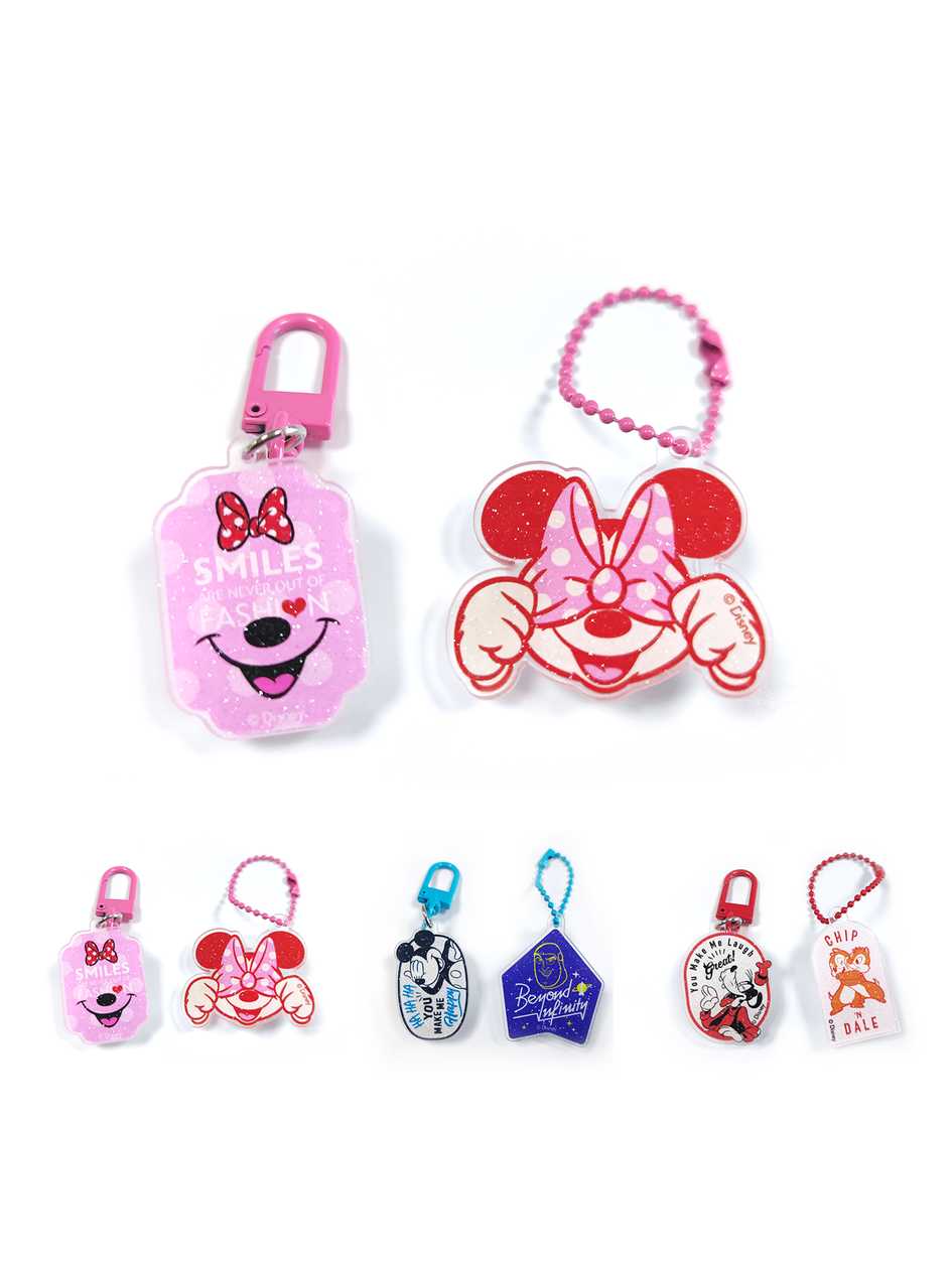 Disney 100 Smile Faces Collection Clip Shaped Keychains (1 Pair)