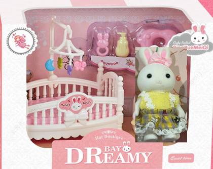 Role Play Series Bunny Baby Crib Set
