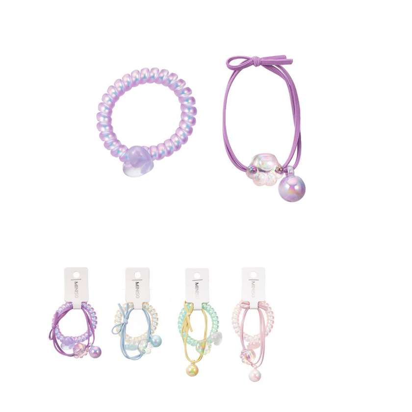 Beaded Spiral Hair Ties (2 pcs)