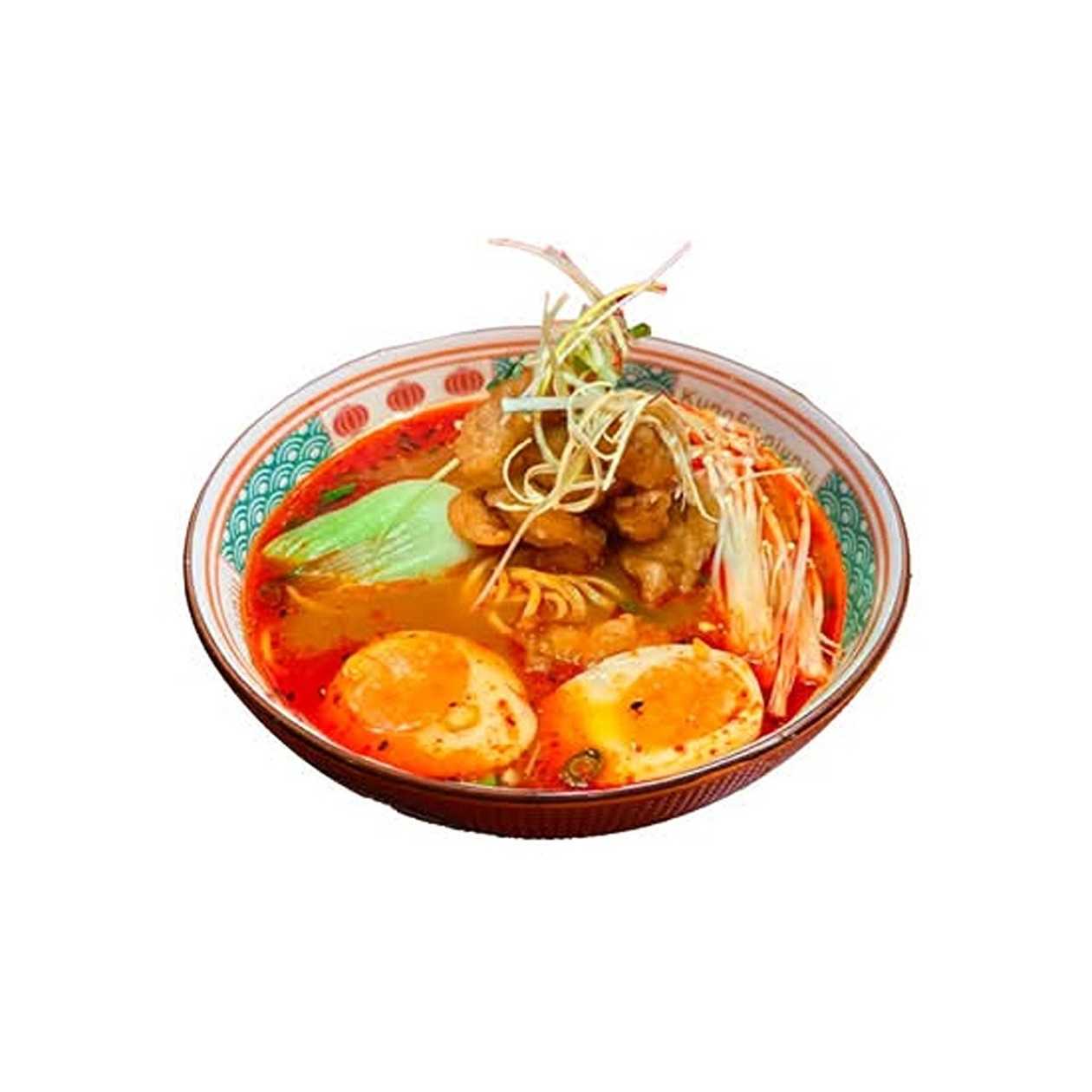 Spicy Noodles with Crispy Pork Strips