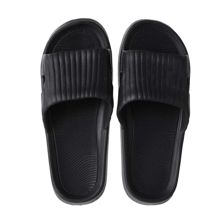 Classic Stripe Mens Bathroom Slippers(Black,43-44)