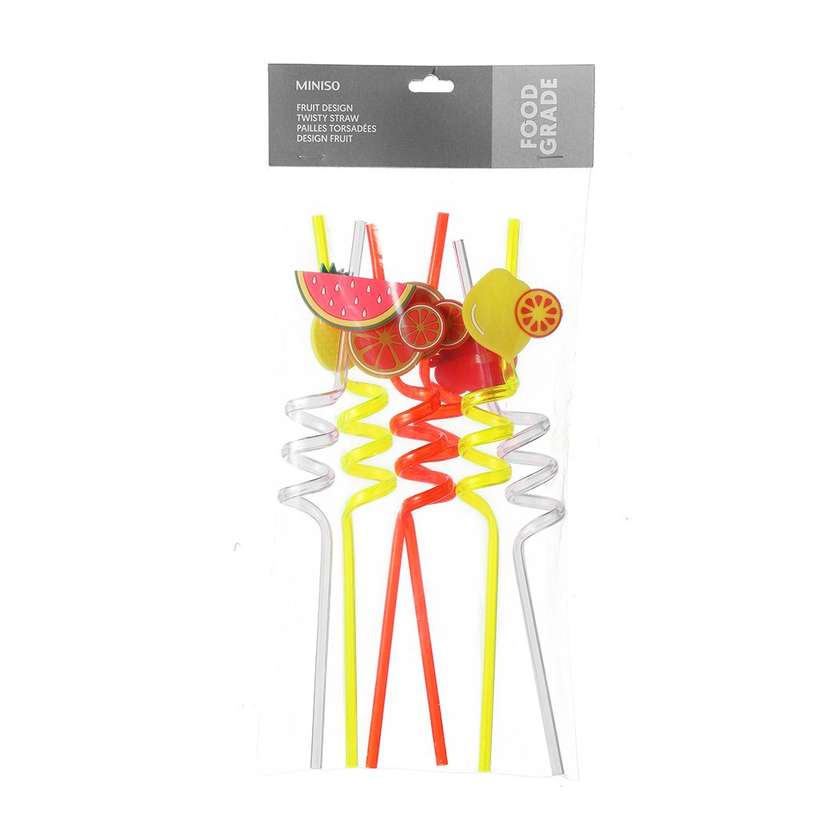 Fruit Design Twisty Straw (6 pcs)