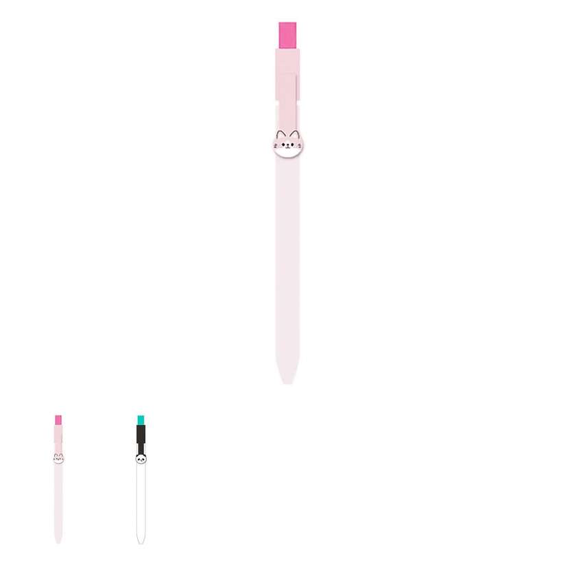 Animal Faces Collection Gel Pen (2 Assorted Models: Panda, Cat)